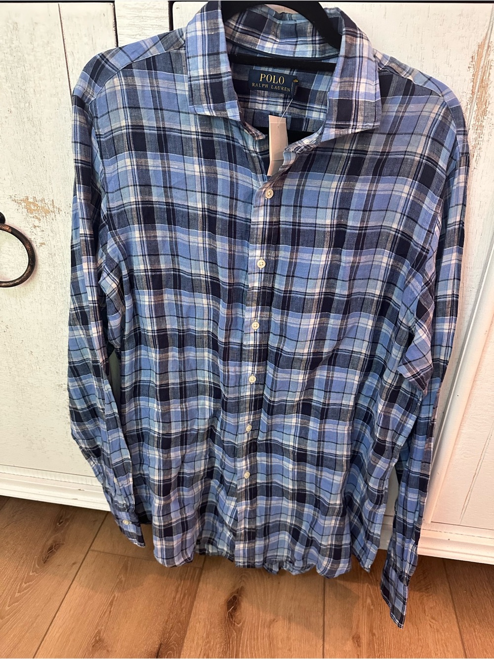 Ralph Lauren Blue and Navy Plaid Button-Down Shirt - Men's